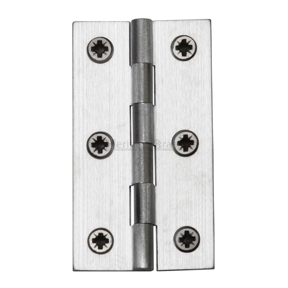 HG99-120-SC • 065 x 035 x 1.4mm • Satin Chrome [17.5kg] • Unwashered Square Corner Brass Butt Hinges